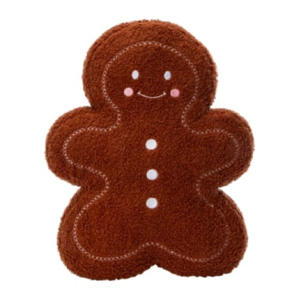 Gingerbread Pink Christmas Throw Pillow Decor